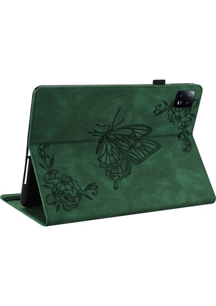 Xiaomi Pad Için Tablet Kılıf 6 Otomatik Uyandırma ve Uyku Standı Deri Kelebek Çiçek Kart Tutucu Kapak (Yurt Dışından)