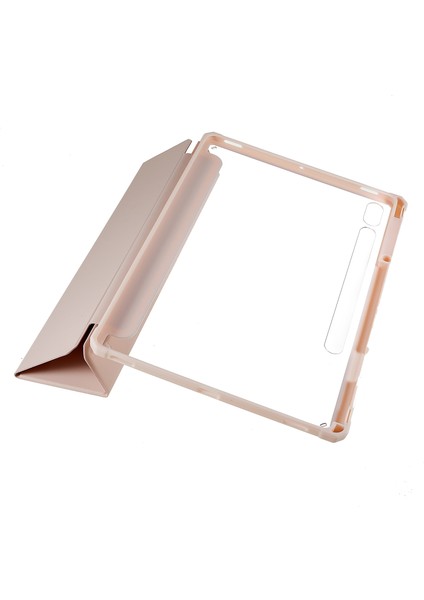 Samsung Galaxy Tab S7 Fe / Sekme S7 Plus / Sekme S8+ Cilt-Touch Tri-Kat Stand Tablet Kılıf Pu Deri Tpu Akrilik Temiz Tablet Kapak (Yurt Dışından) indirimleri