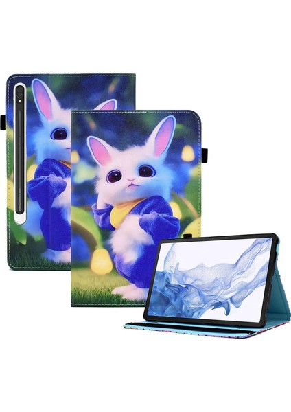 Samsung Galaxy Tab S8 X700 / X706 (2022) / Sekme S7 T870 / T875 (2020) Elastik Bantlı Tablet Stand Kılıfı (Yurt Dışından)