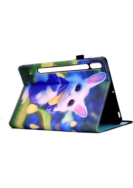 Samsung Galaxy Tab S8 X700 / X706 (2022) / Sekme S7 T870 / T875 (2020) Elastik Bantlı Tablet Stand Kılıfı (Yurt Dışından)