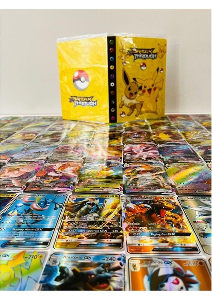 Abetto Market Pokemon Gx, Vmax, Vstar, Energy Set 50 Adet Pokemon Parlak Oyun Kartı & Albüm Set