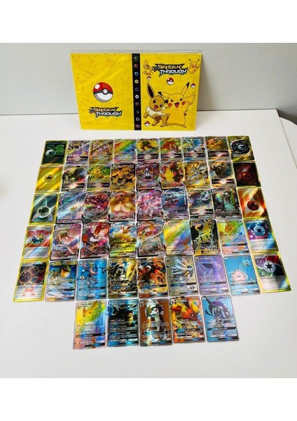 Abetto Market Pokemon Gx, Vmax, Vstar, Energy Set 50 Adet Pokemon Parlak Oyun Kartı & Albüm Set