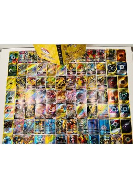 Abetto Market Pokemon Gx, Vmax, Vstar, Energy Set 100 Adet Pokemon Parlak Oyun Kartı & Albüm Set