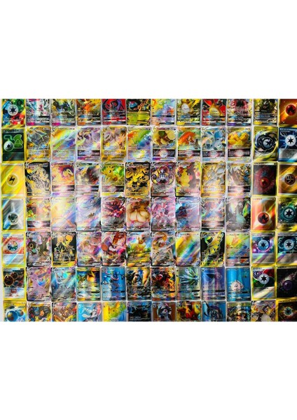 Abetto Market Pokemon Gx, Vmax, Vstar, Energy Set 100 Adet Pokemon Parlak Oyun Kartı & Albüm Set