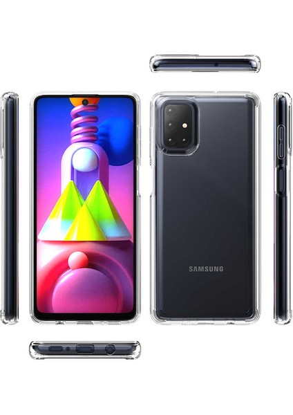 Samsung Galaxy M51 Kılıf Cos Köşeleri Yükseltilmiş Darbe Korumalı Şeffaf Kılıf