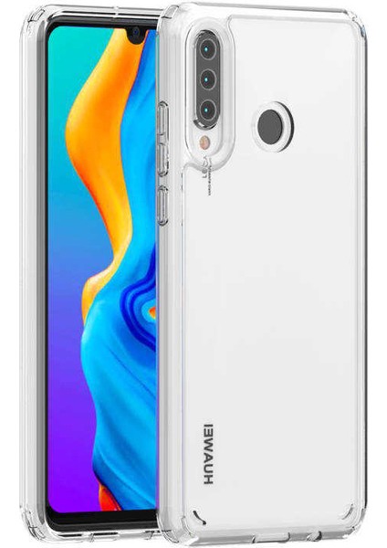 Huawei P30 Lite Kılıf Cos Köşeleri Yükseltilmiş Darbe Korumalı Şeffaf Kılıf