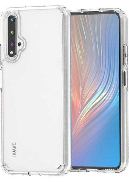 Huawei Nova 5t Kılıf Cos Köşeleri Yükseltilmiş Darbe Korumalı Şeffaf Kılıf