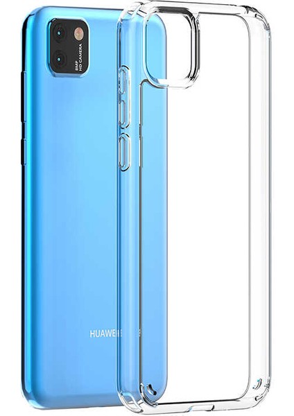 Huawei Y5P Kılıf Cos Köşeleri Yükseltilmiş Darbe Korumalı Şeffaf Kılıf