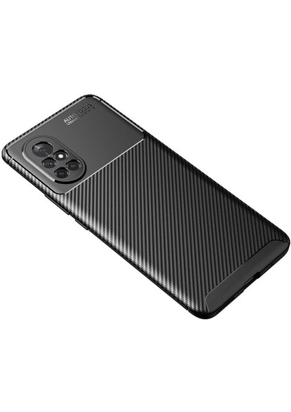 Huawei Nova 8i Kılıf Karbon Fiber Desenli Silikon Kılıf