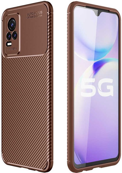 Vivo V21E Kılıf Karbon Fiber Desenli Silikon Kılıf