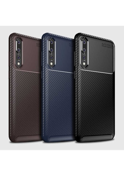 Huawei P20 Pro Kılıf Karbon Fiber Desenli Silikon Kılıf