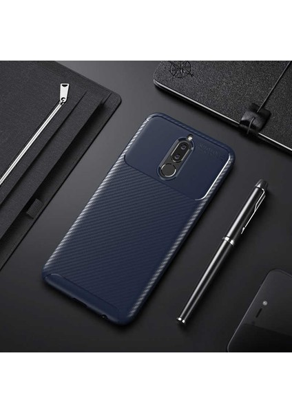 Huawei Mate 10 Lite Kılıf Karbon Fiber Desenli Silikon Kılıf