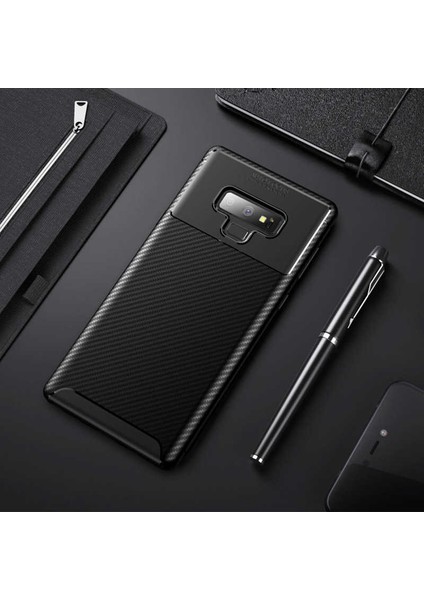 Samsung Galaxy Note 9 Kılıf Karbon Fiber Desenli Silikon Kılıf