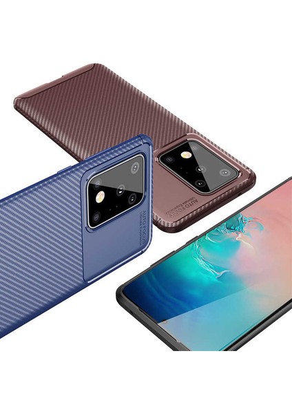 Samsung Galaxy S20 Ultra Kılıf Karbon Fiber Desenli Silikon Kılıf