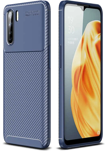 Oppo A91 Kılıf Karbon Fiber Desenli Silikon Kılıf