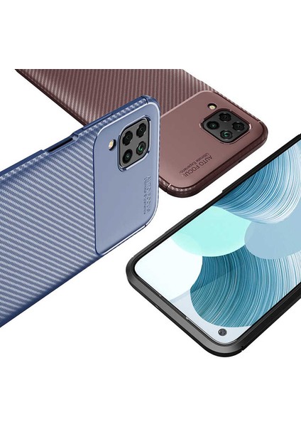 Huawei P40 Lite Kılıf Karbon Fiber Desenli Silikon Kılıf