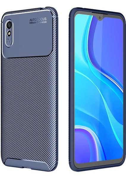 Xiaomi Redmi 9A Kılıf Karbon Fiber Desenli Silikon Kılıf