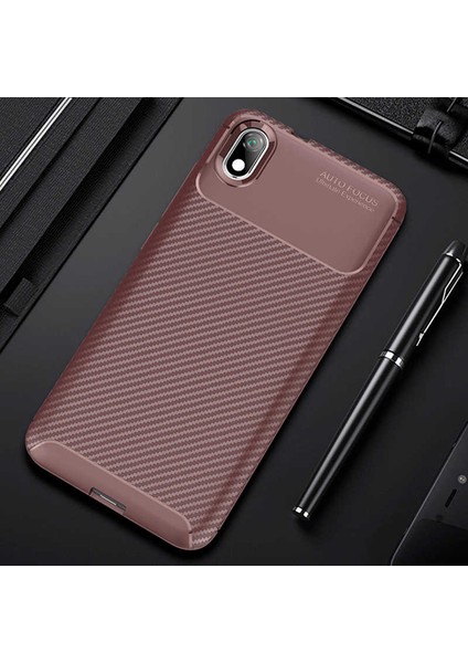 Xiaomi Redmi 7A Kılıf Karbon Fiber Desenli Silikon Kılıf