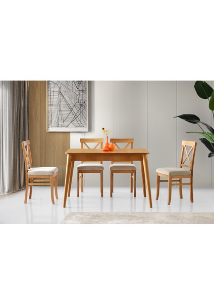 Yakut Alaçatı Açılır Yemek Masa Sandalye Takımı 80X120