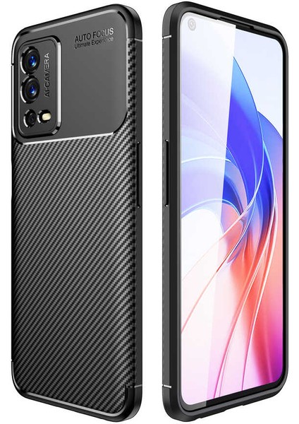 Oppo A55 4g Kılıf Karbon Fiber Desenli Silikon Kılıf