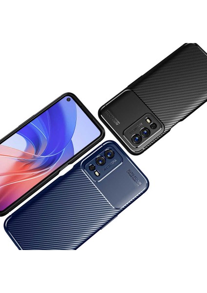 Oppo A55 4g Kılıf Karbon Fiber Desenli Silikon Kılıf