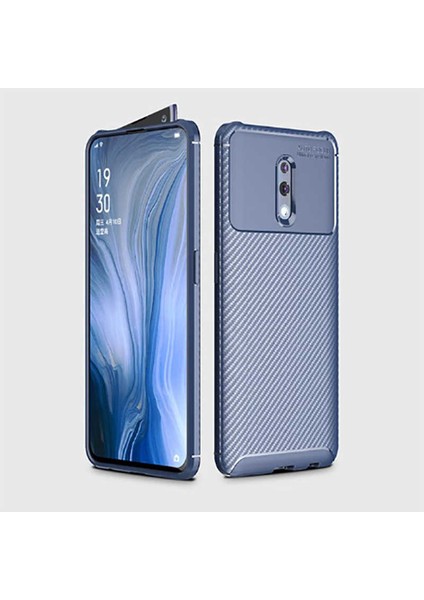 Oppo Reno Kılıf Karbon Fiber Desenli Silikon Kılıf