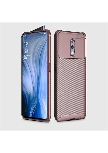 Oppo Reno Kılıf Karbon Fiber Desenli Silikon Kılıf