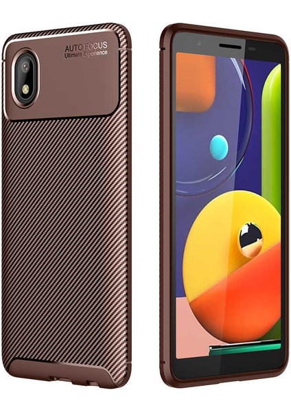 Samsung Galaxy A01 Core Kılıf Karbon Fiber Desenli Silikon Kılıf