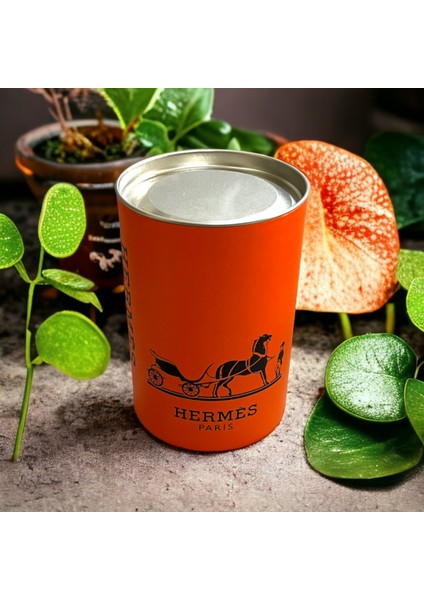 Dekoratif Silindir Kutu, Metal Kapaklı Hermes Turuncu Dekoratif Kutu fırsatları