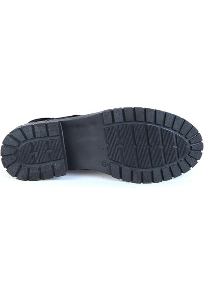 102 20832-Z Argun Siyah Deri Kadın Düz Bot fırsatları