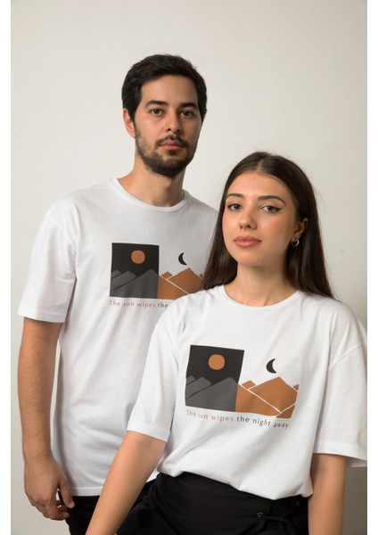 Relaxed Fit Baskılı Pamuk Beyaz Tişört