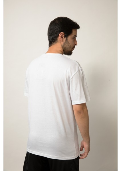 Relaxed Fit Baskılı Pamuk Beyaz Tişört indirimleri