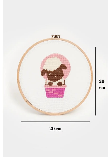 Etamin Pano – Çocuk Odası Kanaviçe Dekoratif Tablo, Kuzu- Pembe modelleri