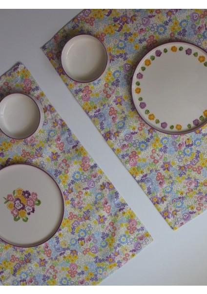 Spring Süet Çiçekli 2li Amerikan Servisi 30 x 50 cm fırsatları
