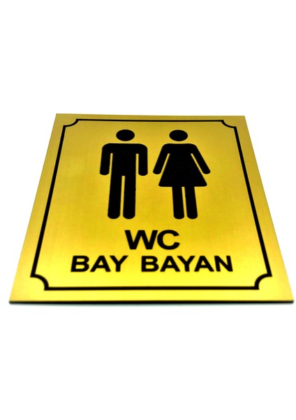 Wc Tuvalet Tabelası Bay Bayan Kapı Duvar Yönlendirme Levhası 13 cm x 16 cm Xl