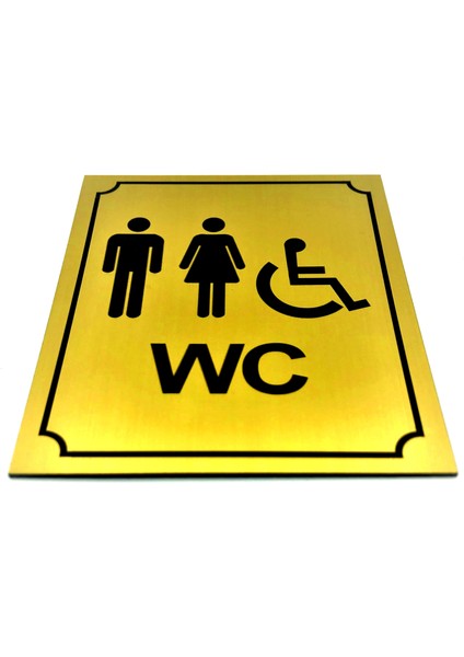 Wc Tuvalet Tabelası Bay Bayan Engelli Kapı Yönlendirme Levhası 13 cm x 16 cm Xl