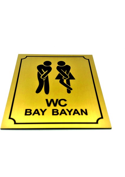 Wc Tuvalet Tabelası Bay Bayan Kapı Duvar Yönlendirme Levhası 13 cm x 16 cm Xl