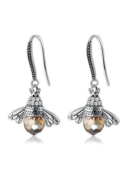 Küpe Hayvan Arı S925 Eardrops Kulak Kanca Düğün Için (Yurt Dışından)