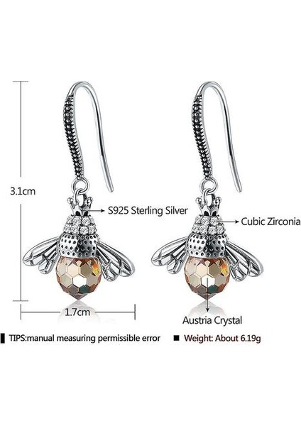 Küpe Hayvan Arı S925 Eardrops Kulak Kanca Düğün Için (Yurt Dışından) fiyatları