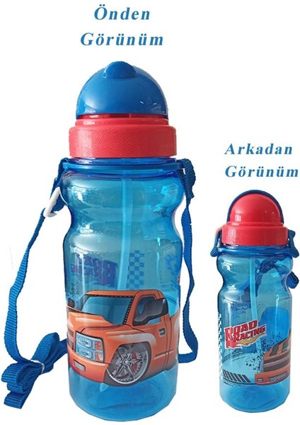 Erkek Çocuk Matara 500ML Mavi 1 Adet Road Racing Mavi Suluk Plastik Su Matarası modelleri