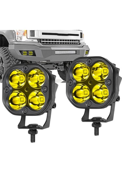 Off Road ve Arazi Aracı Amber Sarı Renk Çalışma ve Sis Lambası 2 Adet
