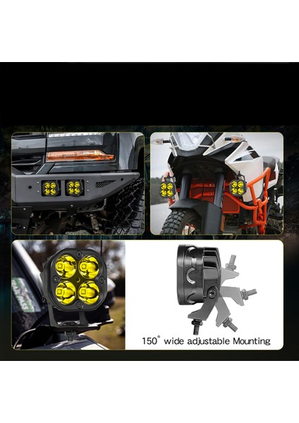 Off Road ve Arazi Aracı Amber Sarı Renk Çalışma ve Sis Lambası 2 Adet fırsatları