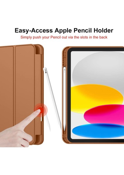 Apple iPad 10. Nesil 10.9 2022 Kılıf Kalem Bölmeli Smart Case A2696 A2757 A2777