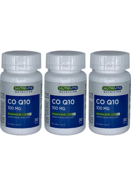 Co-Enzyme Q10 100 mg Coenzyme 3 x 30 Tablet Koenzim