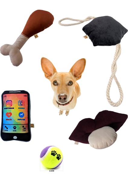5'li Köpek Oyuncak Seti ( Yastık Oyuncaklı)