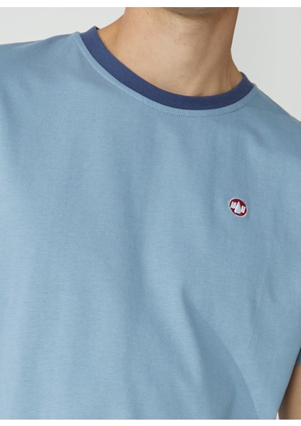 Bisiklet Yaka Düz Açık Lacivert Erkek T-Shirt Lımber T-Shırt fırsatları