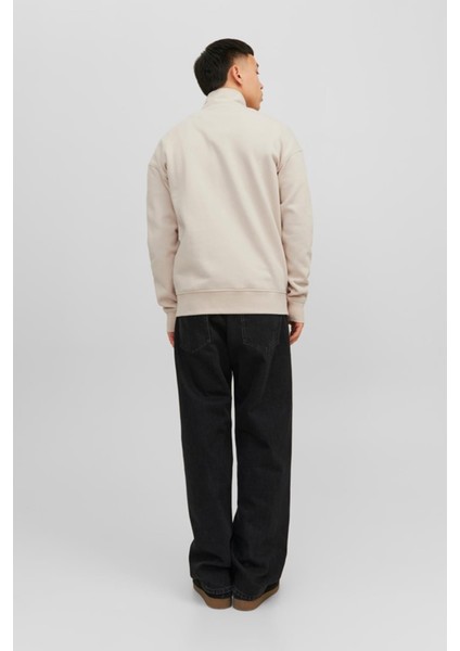 Jorvesterbro Sweat Quarter Zıp Hn Sn Erkek Bej Sweatshirt 12241777-Moonb