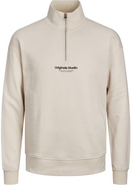 Jorvesterbro Sweat Quarter Zıp Hn Sn Erkek Bej Sweatshirt 12241777-Moonb