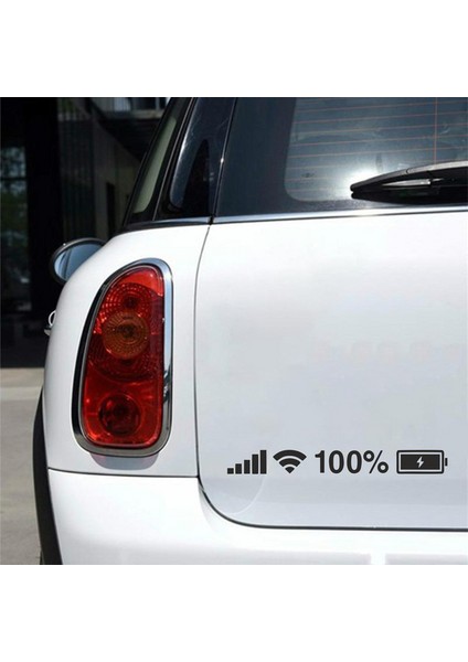 batarya Pil Wifi Icon Oto Sticker Siyah 25X3 cm