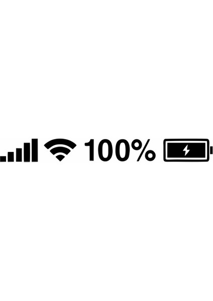 batarya Pil Wifi Icon Oto Sticker Siyah 25X3 cm fiyatları